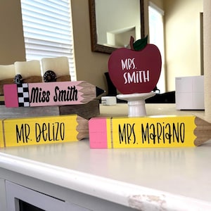 Personalized Teacher Pencil, Teacher Gift, Classroom Personalized Decor, Teacher Name Plate, Teacher Appreciation image 3