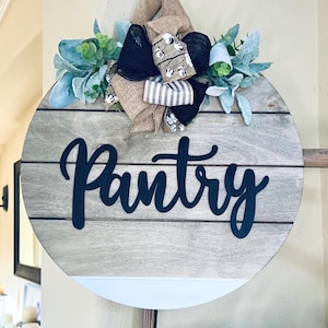 Pantry Door Sign, Pantry Door Decor, Kitchen Wall sign, Wood Wall Art, Kitchen Door Hanger, Home Decor