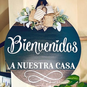 Bienvenidos A Nuestra Clase Door Decor, Bienvenidos Door Sign, Spanish Door Hanger, Spanish Door Wreath