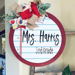 Door Sign For Teacher, Classroom Door Hanger, Sign For School Principal, Teacher Gift, Classroom Sign, Classroom Decor,Personalized Sign
