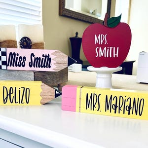 Personalized Teacher Pencil, Teacher Gift, Classroom Personalized Decor, Teacher Name Plate, Teacher Appreciation image 2
