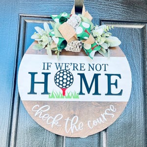 Front Door Decor, Golf Welcome Sign, Golf Wreath, Golfing Door Hanger, Year Round Door Sign, Housewarming Gift