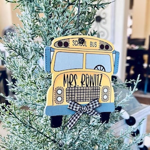 Personalized Teacher Ornament, Bus Driver Keepsake Ornament, Teacher Appreciation Gift, Custom Teacher Christmas Ornament