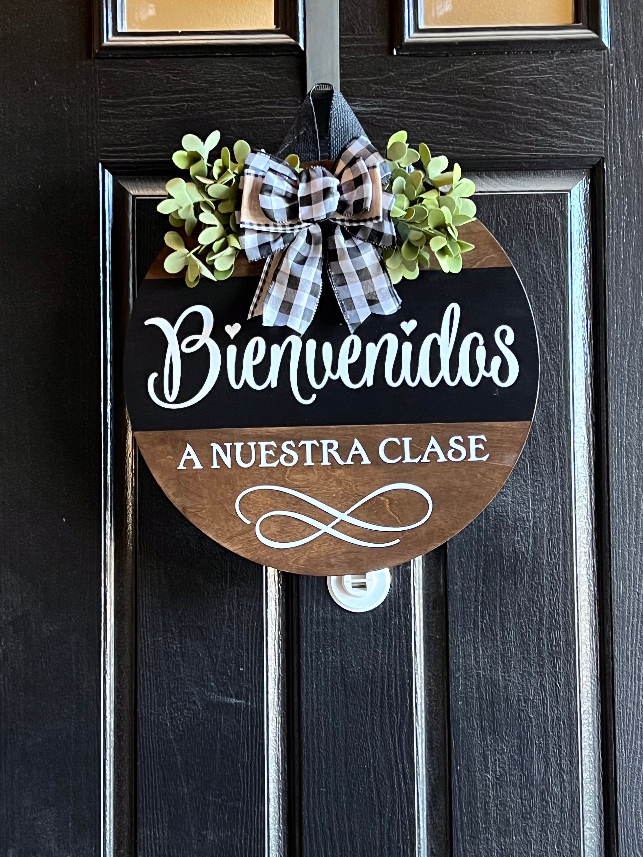 Spanish Metal Sign Bienvenidas Wall Art Plaque espanol castellano spain  Front Home Decor Porch Door Hanger Christmas Gift