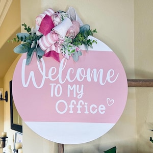 Office Door Decor, Office Door Sign, Office Farmhouse Hanger, Office Door Wreath, Welcome To My Office, Office Door Sign