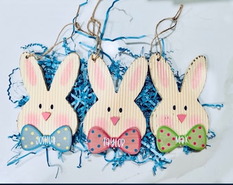 Easter Name Tag, Personalized Easter Name Tag, Name Tags, Custom Easter Tag, Easter, Easter Place Card, Spring Name Tag, Bunny Wood Shape
