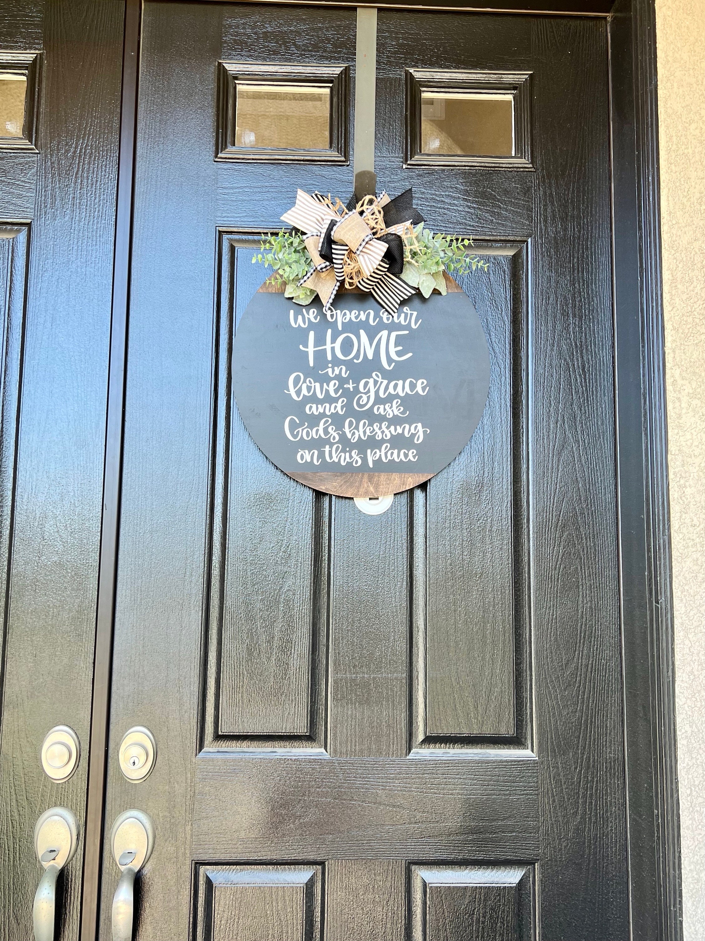 Front Door Decor, We Open Our Home With Love and Grace, Christian Door  Hanger, Scripture Door Wreath, Welcome Door Sign - Etsy, image size:2250x3000
