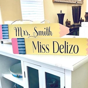 Personalized Teacher Pencil, Teacher Gift, Classroom Personalized Decor, Teacher Name Plate, Teacher Appreciation image 9