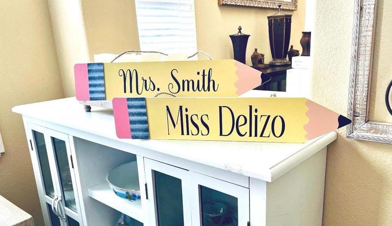 Personalized Teacher Pencil, Teacher Gift, Classroom Personalized Decor, Teacher Name Plate, Teacher Appreciation image 9