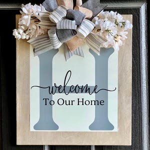 Monogram Front Door Decor, Last Name Initial Sign, Welcome Door Hanger, Monogram Door Wreath, Year Round Door Sign, Wedding Gift