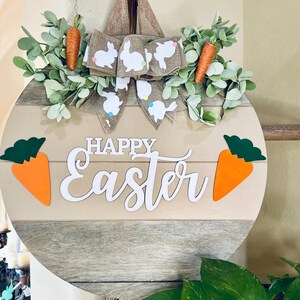 Easter Door Decor, Happy Easter Door Sign, Easter Door Hanger, Front Door Wreath, Spring Door Decor
