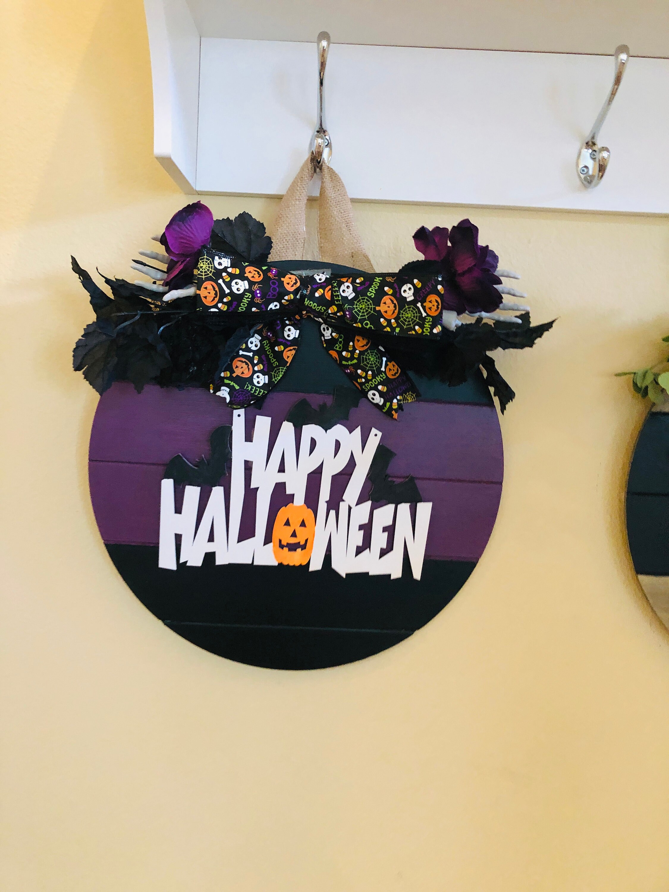 Happy Halloween Door Hanger Halloween Door Decor Halloween Etsy