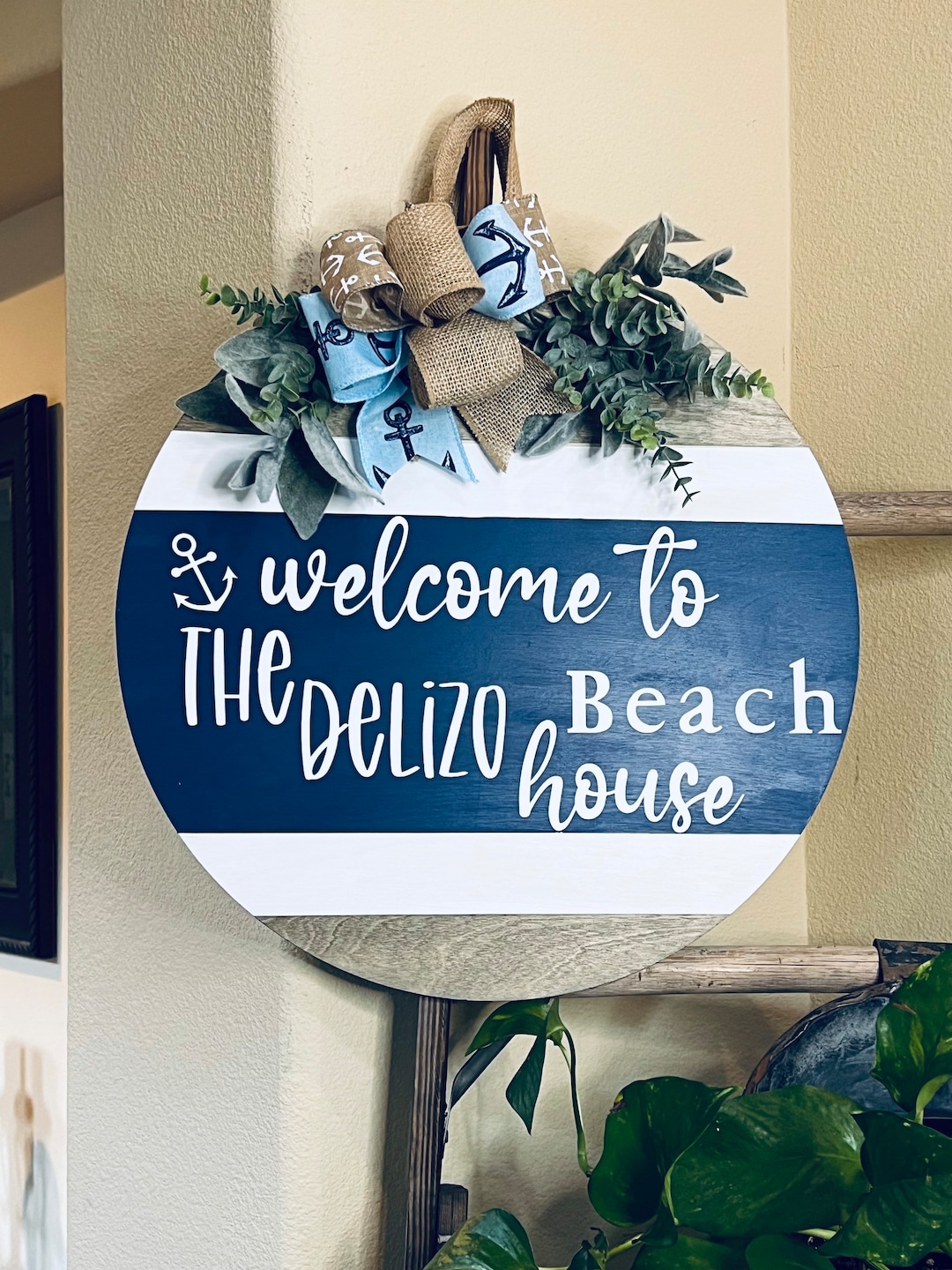 Front Door Decor, Beach House Door Sign, Beach House Hanger,