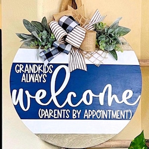 Front Door Decor, Grandparents Door Sign, Front Door Wreath, Year Round Hanger, Grandparents Door Hanger, Welcome Sign,