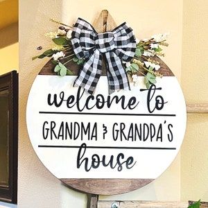 Front Door Decor, Grandparents Door Hanger, Welcome Door Sign, Grandparent sign, Everyday Door Wreath