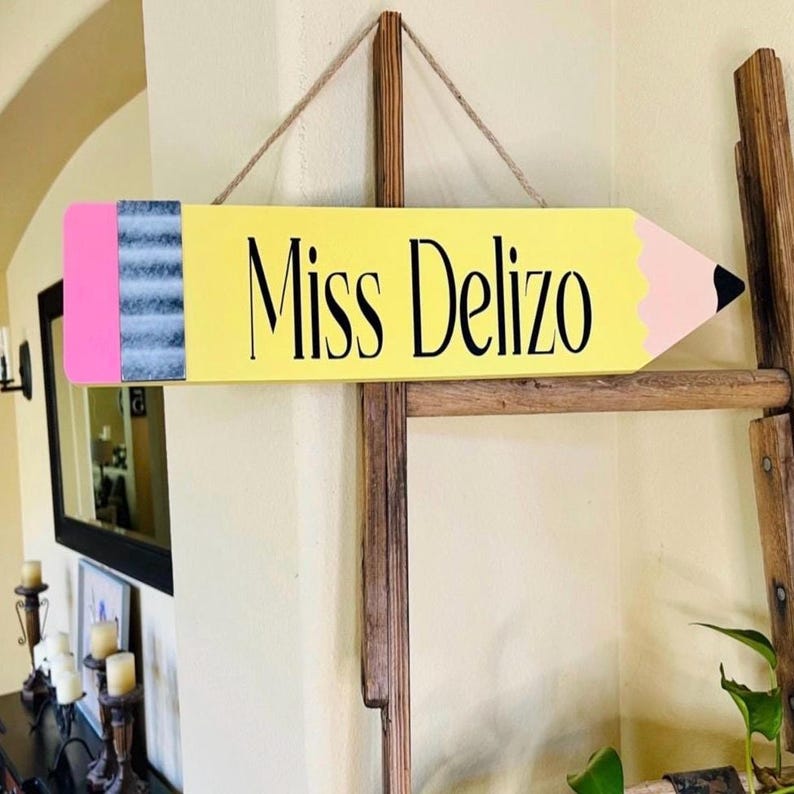 Personalized Teacher Pencil, Teacher Gift, Classroom Personalized Decor, Teacher Name Plate, Teacher Appreciation image 8