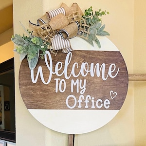 Office Door Decor, Office Door Sign, Office Farmhouse Hanger, Office Door Wreath