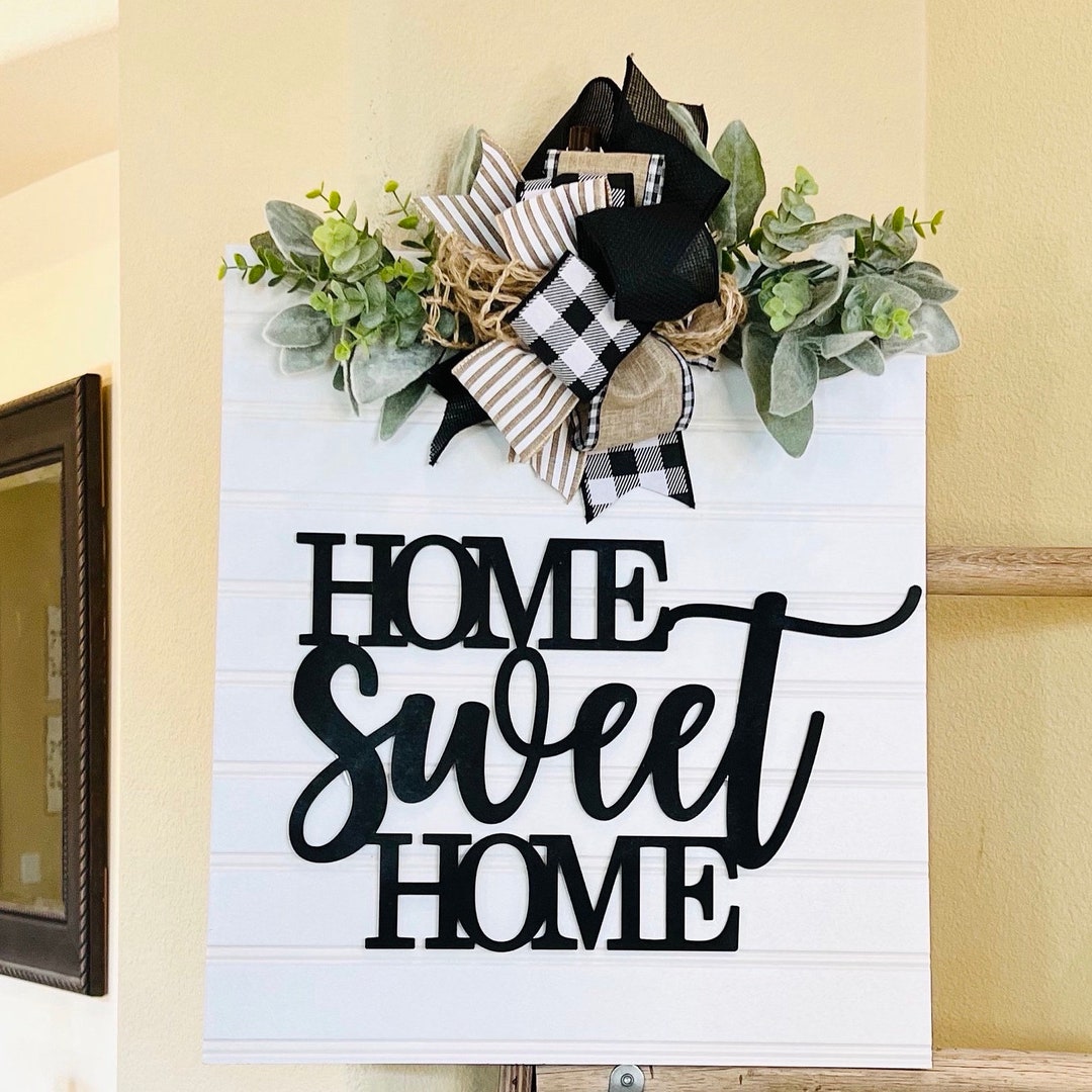 Welcome Door Decor, Front Door Sign, Home Sweet Home Hanger, Farmhouse ...