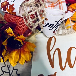 Fall Front Door Decor, Happy Fall Y’all Door Sign, Welcome Door Hanger, Fall Wood Door Wreath, Autumn Door Sign, Pumpkin Door Decor image 6