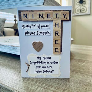 Cartão de aniversário de Scrabble, Saudação de aniversário de Scrabble personalizada, Cartão de aniversário divertido