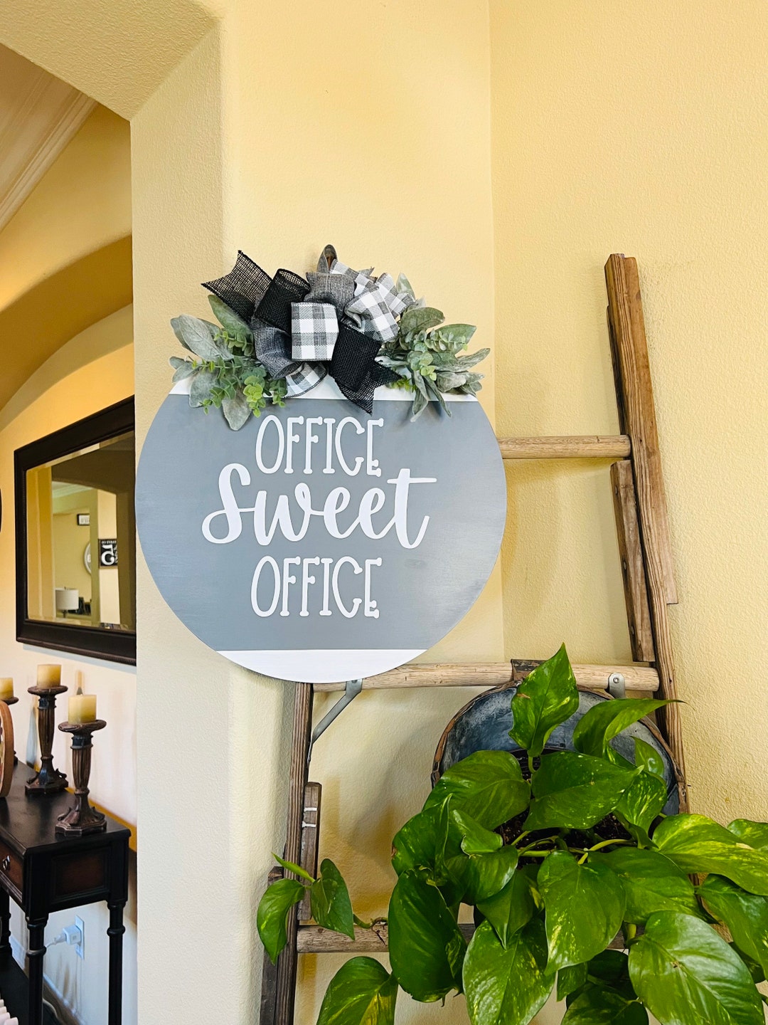 Office Door Decor, Office Door Sign, Office Farmhouse Hanger, Office