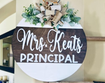 Door Sign For Teacher, Classroom Door Hanger, Sign For School Principal, Teacher Gift, Classroom Sign, Classroom Decor,