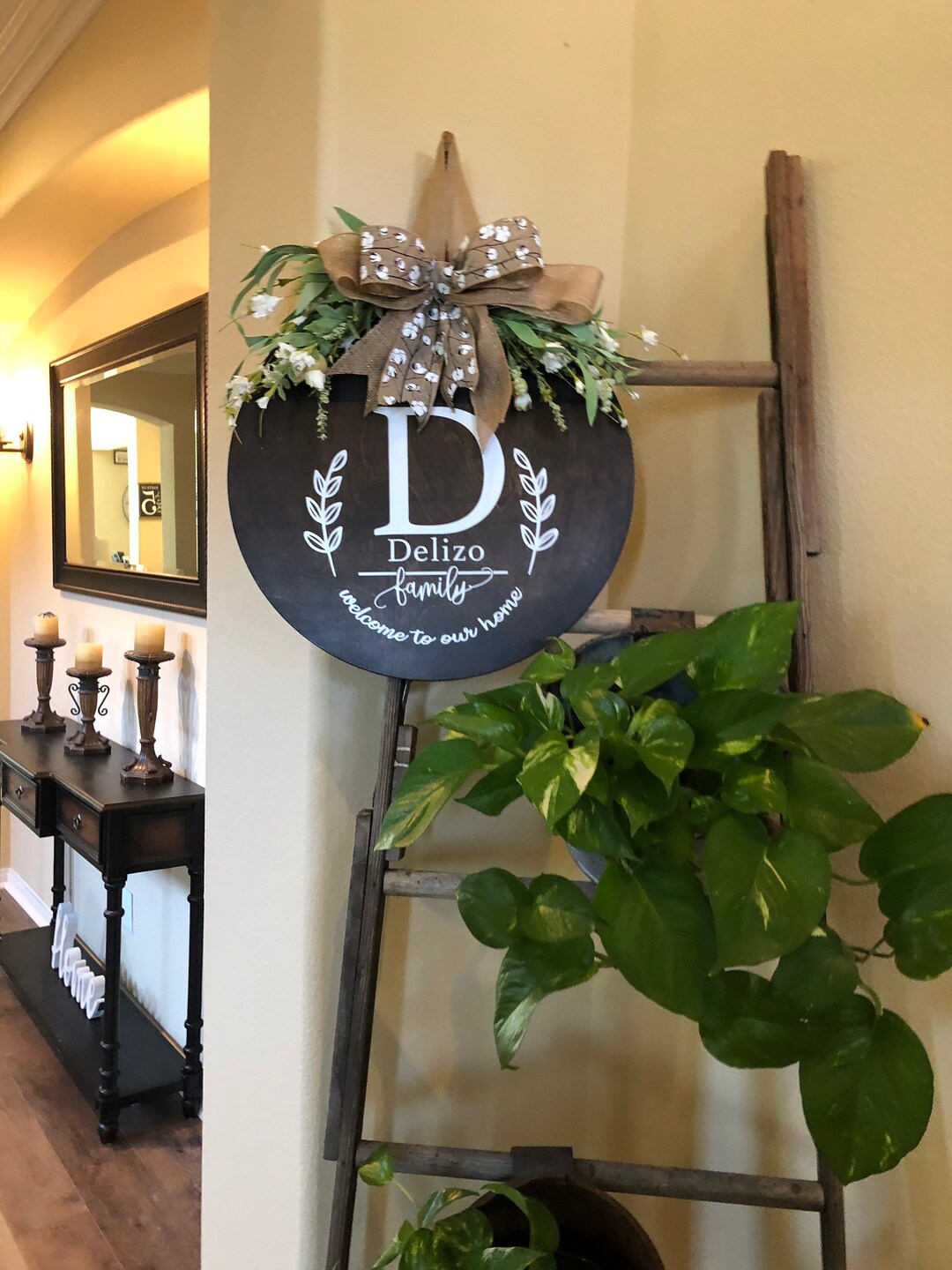 Personalized Name Door Sign Last Name Hanger Entryway Sign Etsy