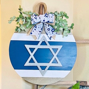 Jewish Star Of David Door Decor, Hebrew Star Sign, Star Accent Door Hanger, Hanukkah Door Wreath, Front Door Decor