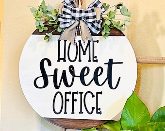 Office Door Decor, Office Door Sign, Office Farmhouse Hanger, Office Wall Wreath