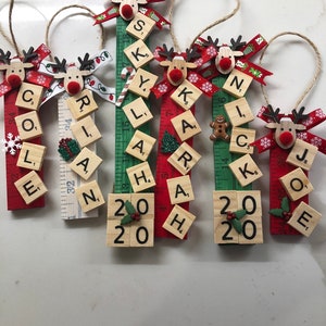 Scrabble Personalized Christmas Ornament, Wooden Tile Ornament ...