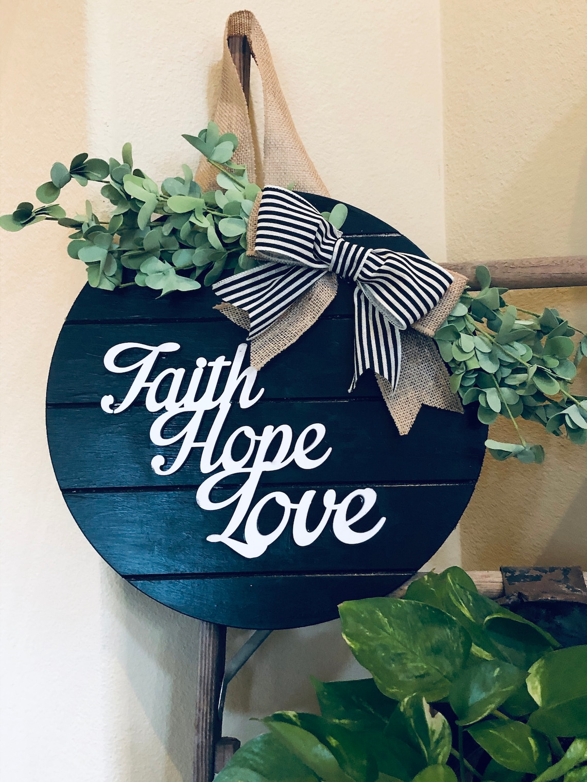 Religious Door Hanger Front Door Sign Entryway Sign Etsy