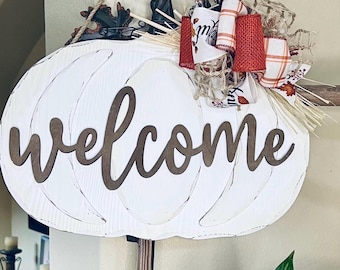 Fall Front Door Sign, Autumn Door Hanger, Fall Door Wreath, Fall Door Decoration, Thanksgiving Door Sign, Hello Pumpkin Door Hanger