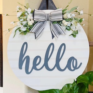 Front Door Decor, Welcome Hello Door Sign, Front Door Hanger, Wreath For Front Door, Everyday Door Sign