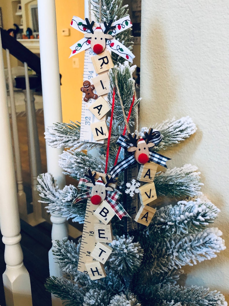 Scrabble personalized Christmas Ornament, Wooden Tile Ornament, Christmas Gift, Teachers Gift image 6