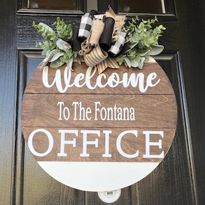 Office Door Decor, Office Door Sign, Personalized Office Hanger, Office Door Wreath, Company Name Office Sign