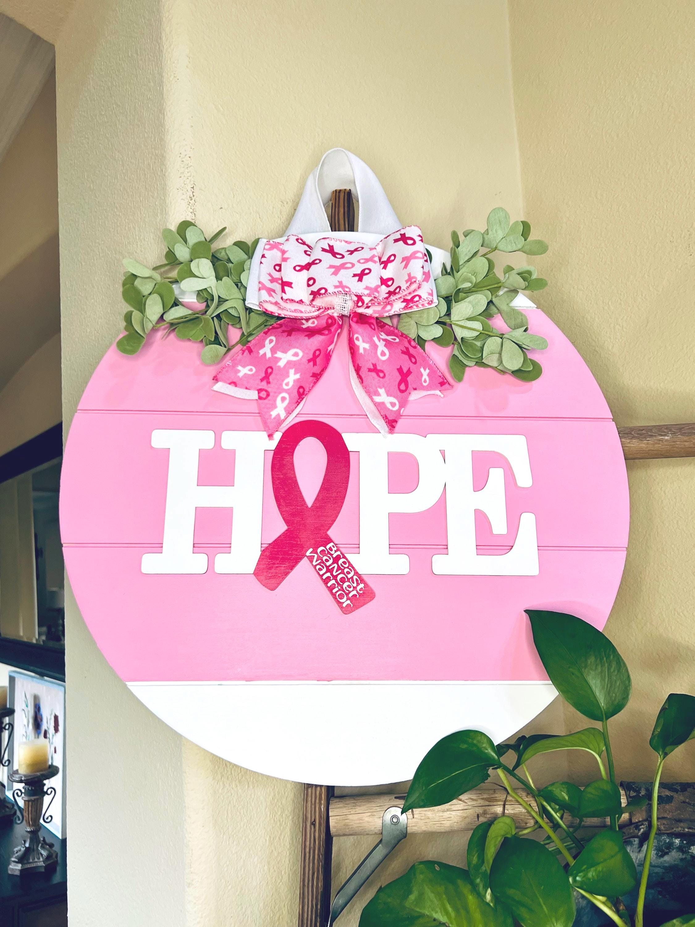 Breast Cancer Door Sign, Breast Cancer Hanger, Breast Cancer Gift ...