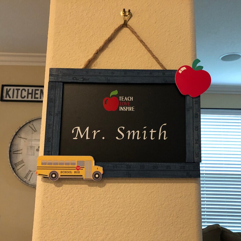 Personalized Teacher Sign, Chalkboard Sign, Teacher Name Sign, Teacher ...