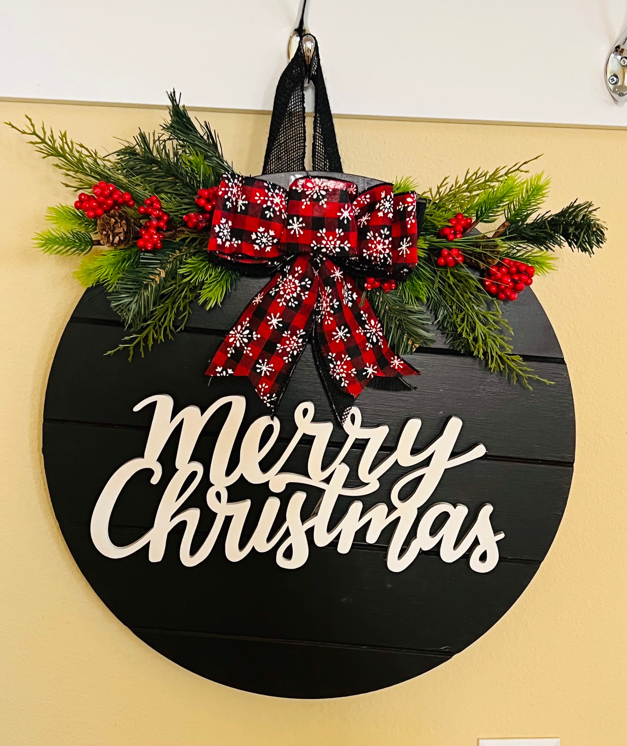 natalizia per porta – cartello natalizio di benvenuto – ornamenti da appendere in legno per albero di Natale, parete, porta, finestra, decorazione per la casa