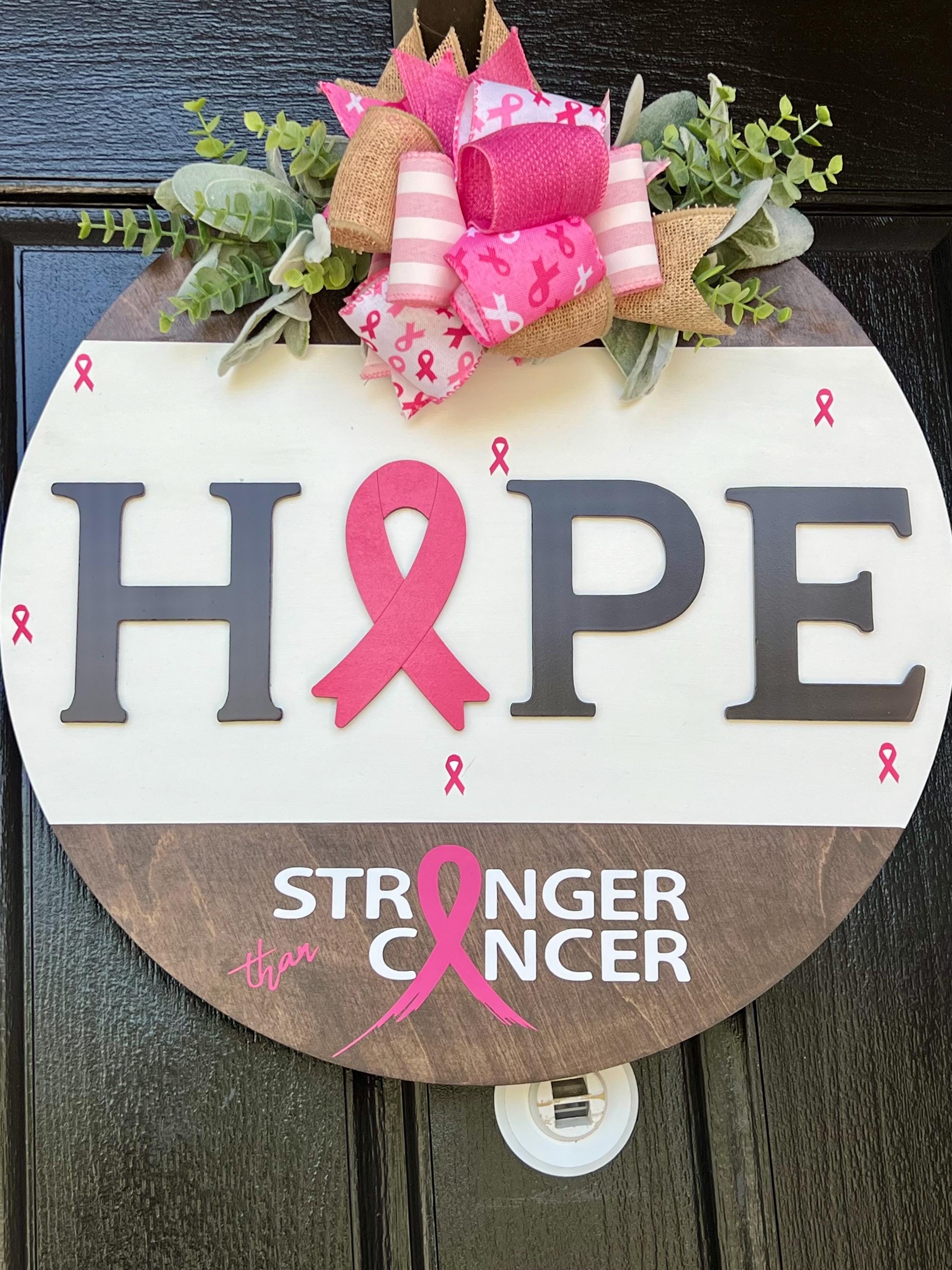 Breast Cancer Door Sign, Breast Cancer Hanger, Breast Cancer Gift ...