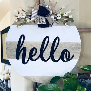 Front Door Decor, Hello Door Sign, Welcome Door Hanger, Modern Farmhouse Door Wreath, Everyday Door Sign, Shiplap Door Sign, 3D Door Decor