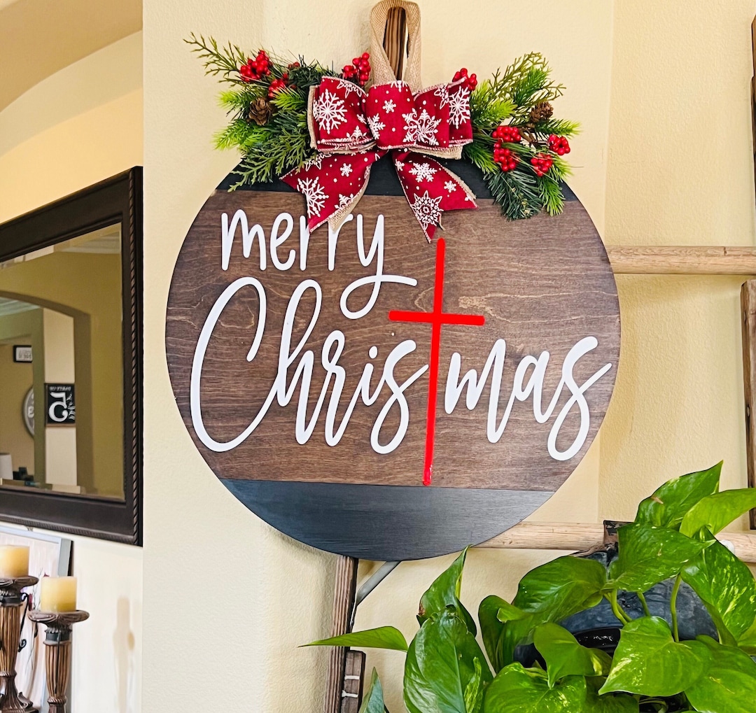 Christmas Door Sign Religious Door Sign Christmas Door Etsy