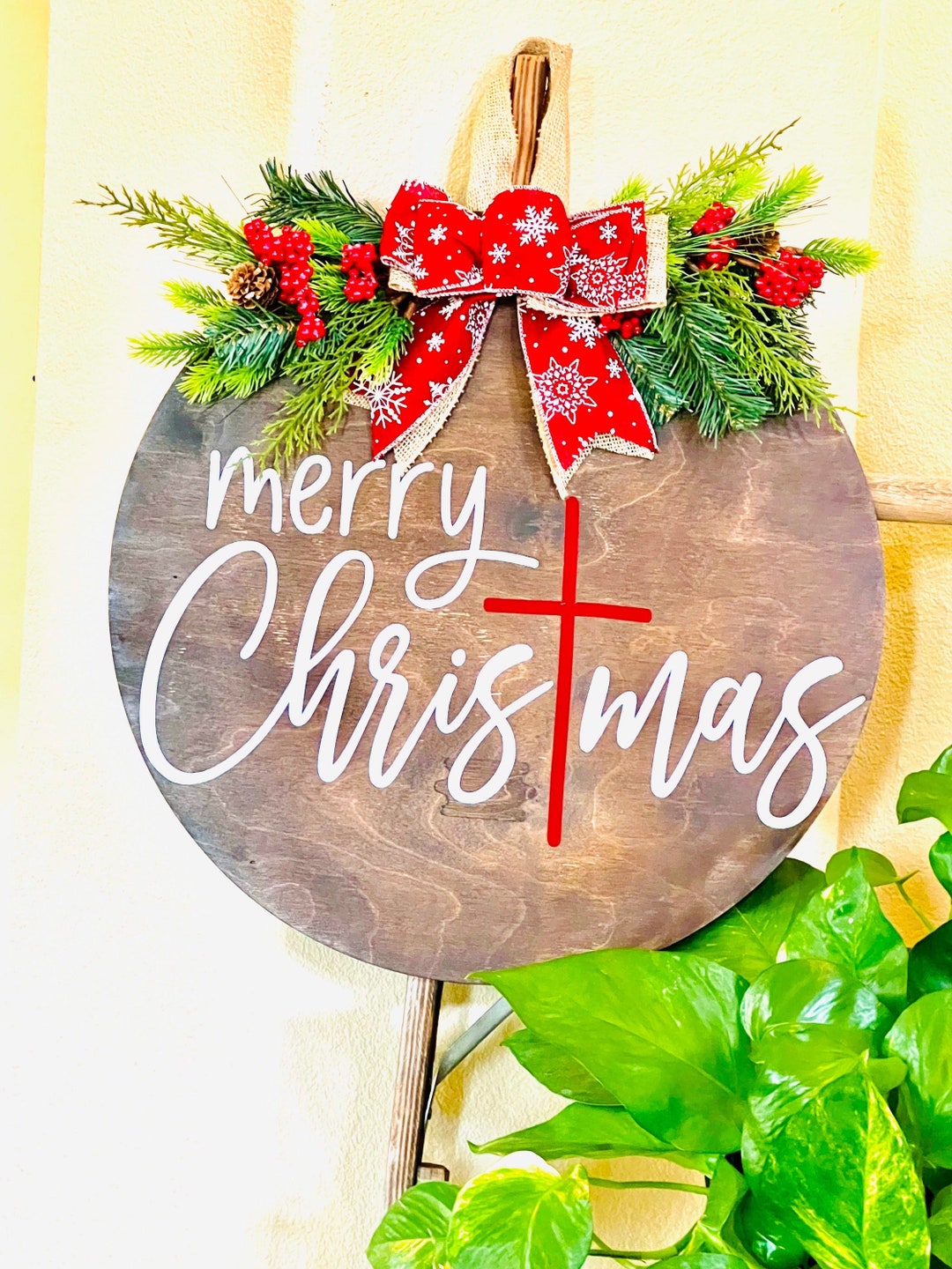 Christmas Door Sign Religious Door Sign Christmas Door Etsy
