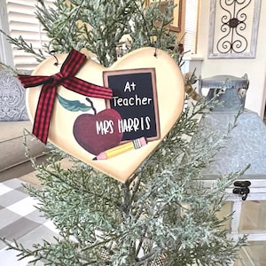 Personalized Teacher Ornament, Teacher Keepsake Ornament, Tracher Appreciation Gift, Custom Teacher Christmas Ornament
