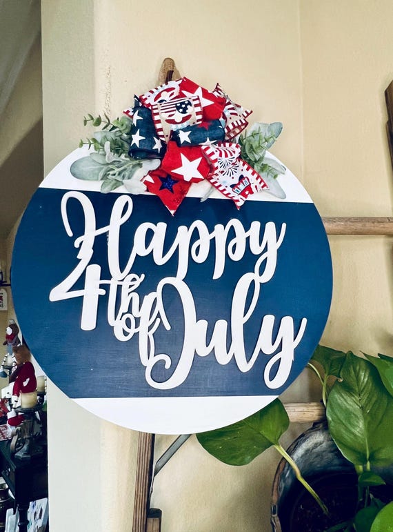 Eschen 4th Of July Porch Sign Patriotic Door Decoration, Set Of 2