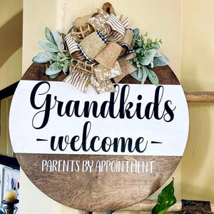 Front Door Decor, Grandparents Door Hanger, Welcome Door Sign, Grandparent Door Sign, Everyday Door Wreath, Grandparent Door Wreath,