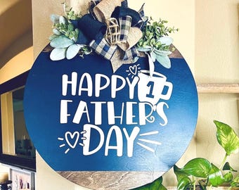 Voordeurdecoratie, Vaderdagdeurbord, voordeurhanger, welkomstdeurkrans, fijne Vaderdag, cadeau voor papa