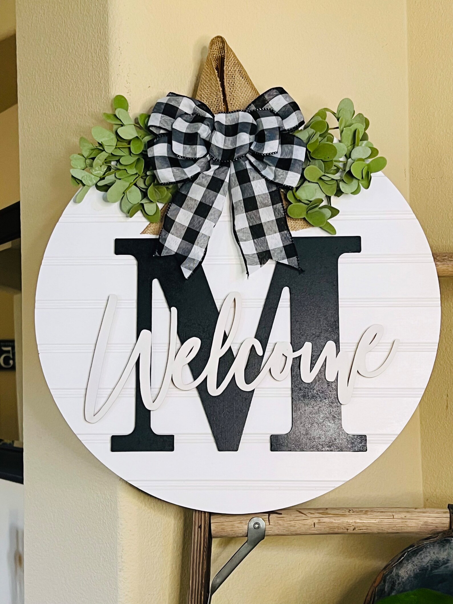 Monogram Front Door Sign Welcome Door Decor Front Door - Etsy