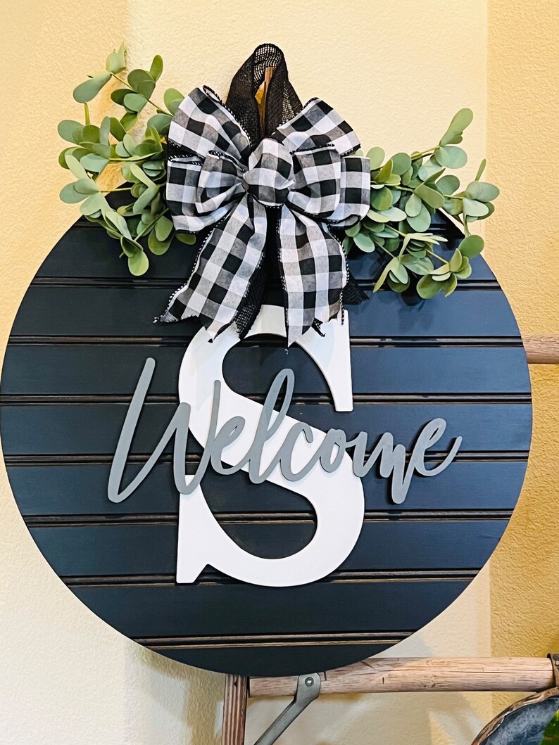 Monogram Front Door Sign Door Decor Front Door Etsy