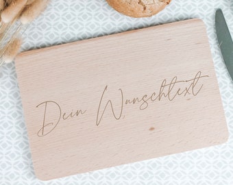 Frühstücksbrett aus Holz mit deinem Wunschtext / Gravur / Wunschgravur / Namen