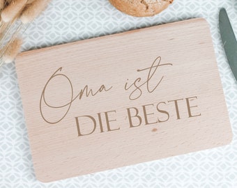 Frühstücksbrett aus Holz Oma ist die Beste